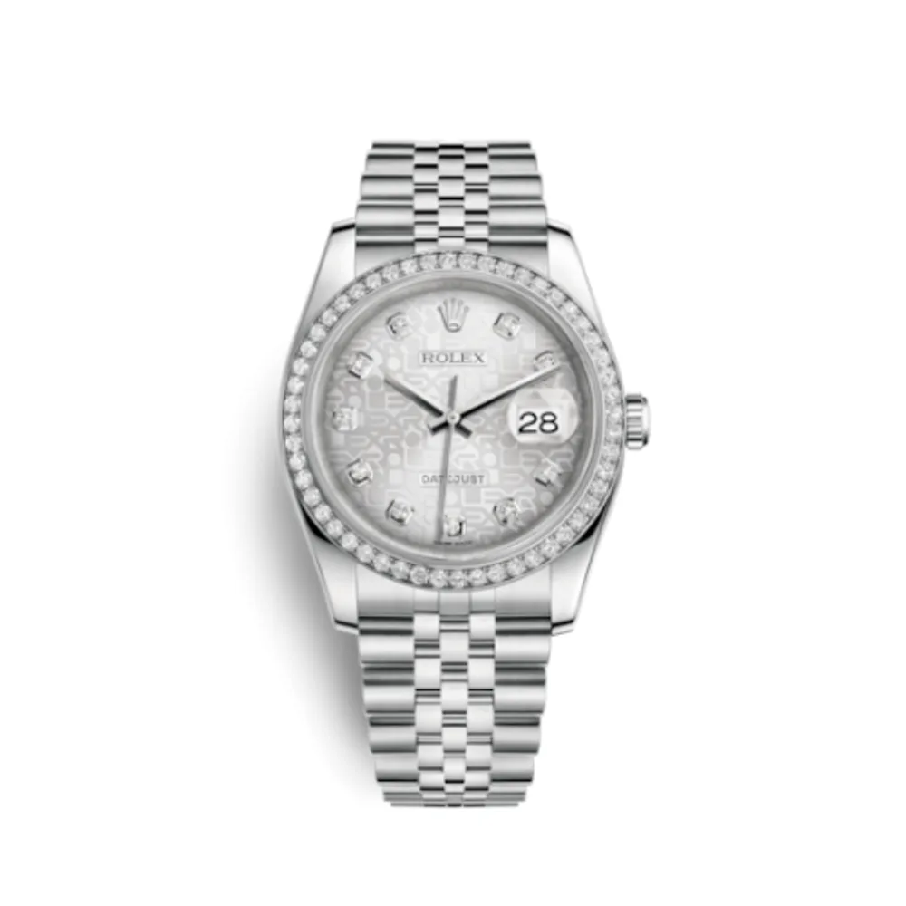 Rolex Datejust 36 Stainless Steel Diamond / Jubilee / Silver Computer