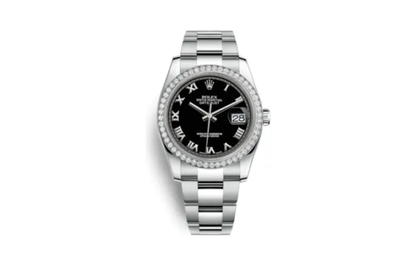 Rolex Datejust 36 Stainless Steel Diamond / Oyster / Black Roman