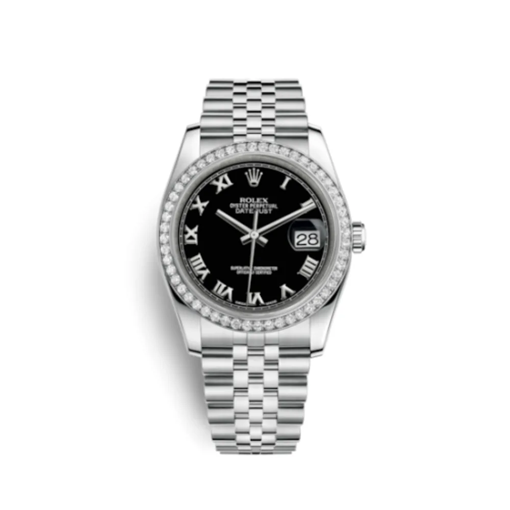 Rolex Datejust 36 Stainless Steel Diamond / Jubilee / Black Roman