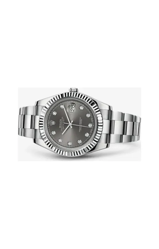 Rolex Datejust II Fluted Dark Rhodium Diamond