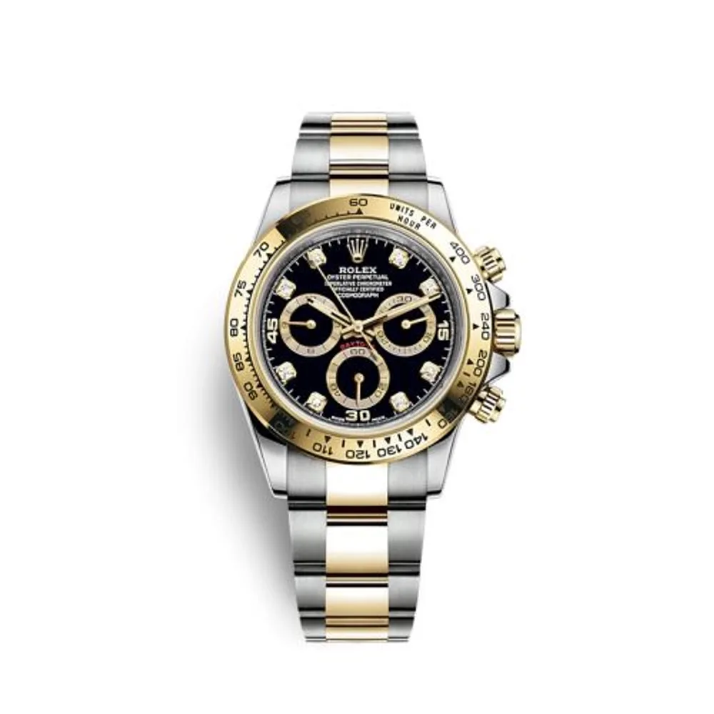 Rolex Cosmograph Daytona Stainless Steel / Yellow Gold / Black - Diamond