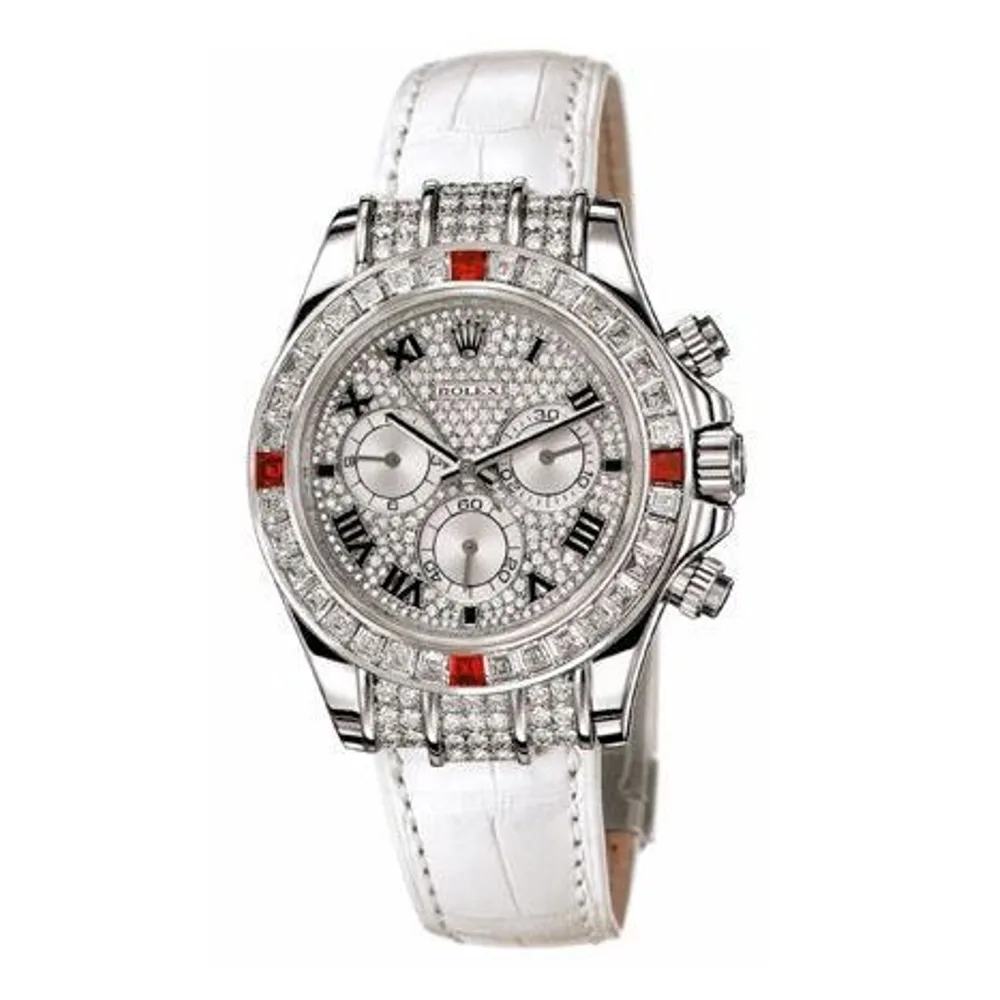 Rolex Daytona White Gold Diamond Ruby Strap