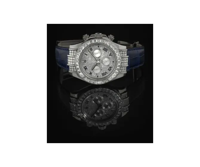 Rolex Daytona White Gold Diamond Strap Roman