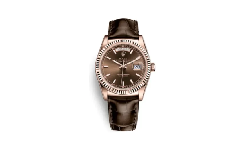 Rolex Day-Date 36 Everose / Strap / Chocolate