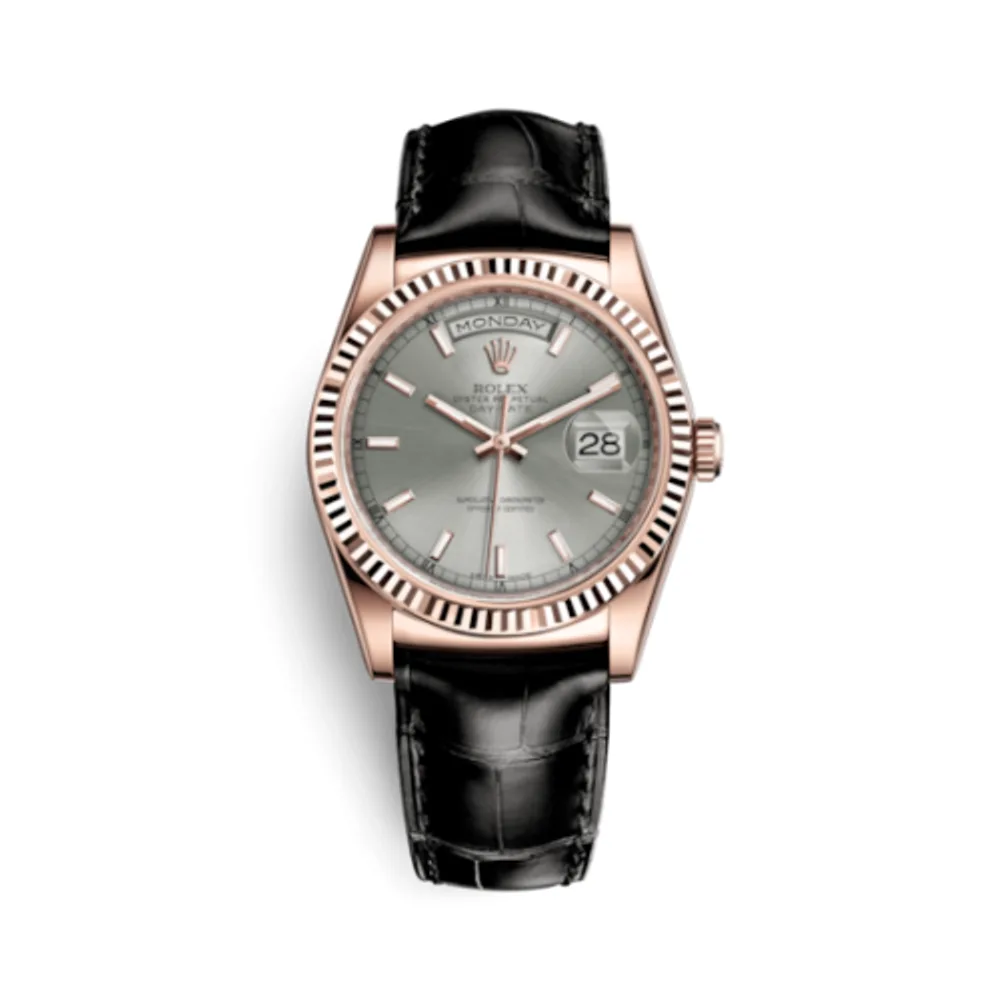 Rolex Day-Date 36 Everose / Strap / Rhodium