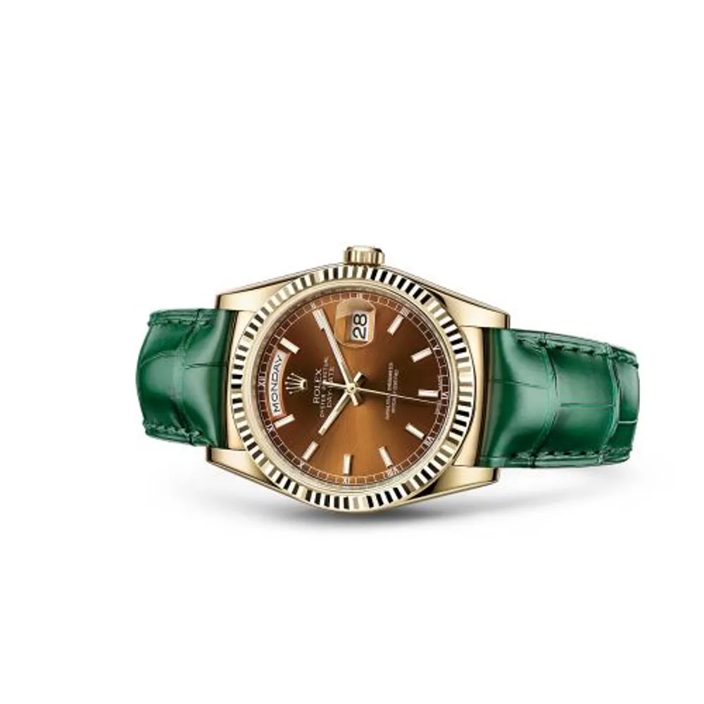 Rolex Day-Date 36 Yellow Gold / Strap / Cognac