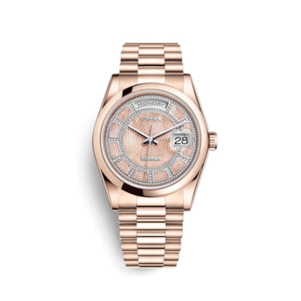Rolex Day-Date 36 Everose Domed / Oyster / Pink MOP Carousel
