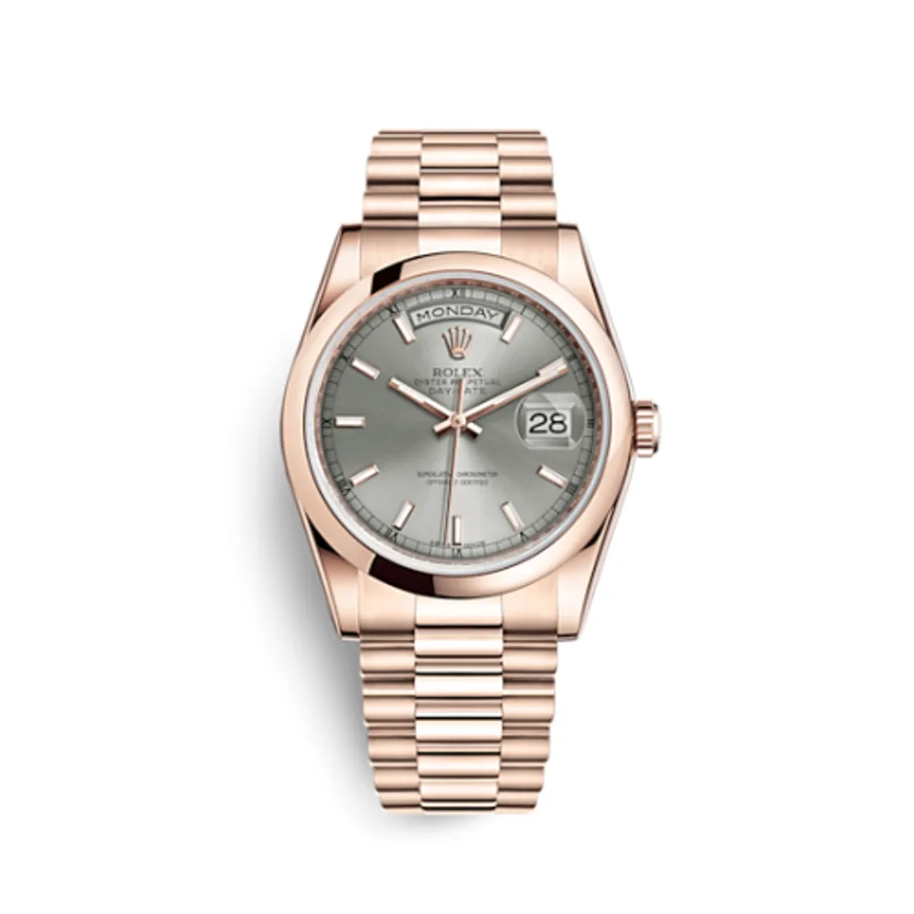 Rolex Day-Date 36 Everose Domed / President / Rhodium