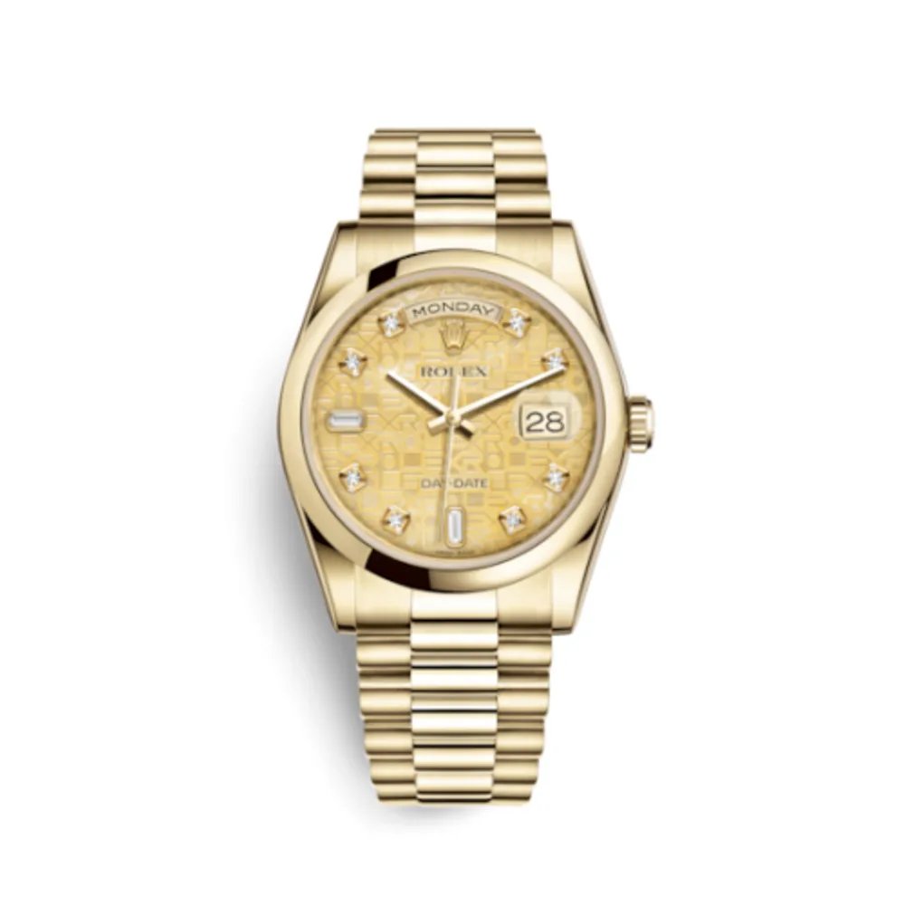 Rolex Day-Date 36 Yellow Gold Domed / President / Champagne MOP Computer