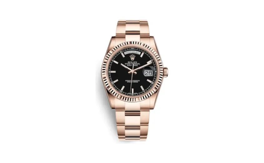 Rolex Day-Date 36 Everose Fluted / Oyster / Black