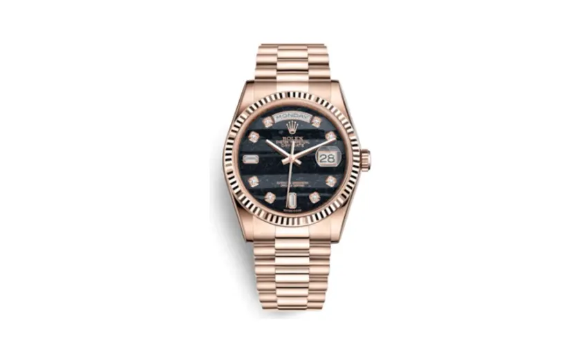 Rolex Day-Date 36 Everose Fluted / President / Ferrite