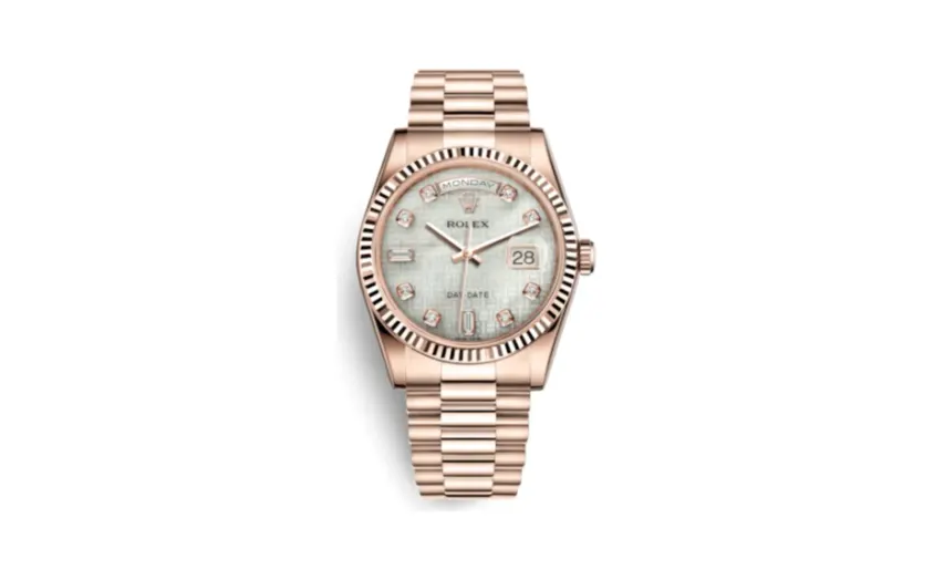 Rolex Day-Date 36 Everose Fluted / President / Oxford MOP