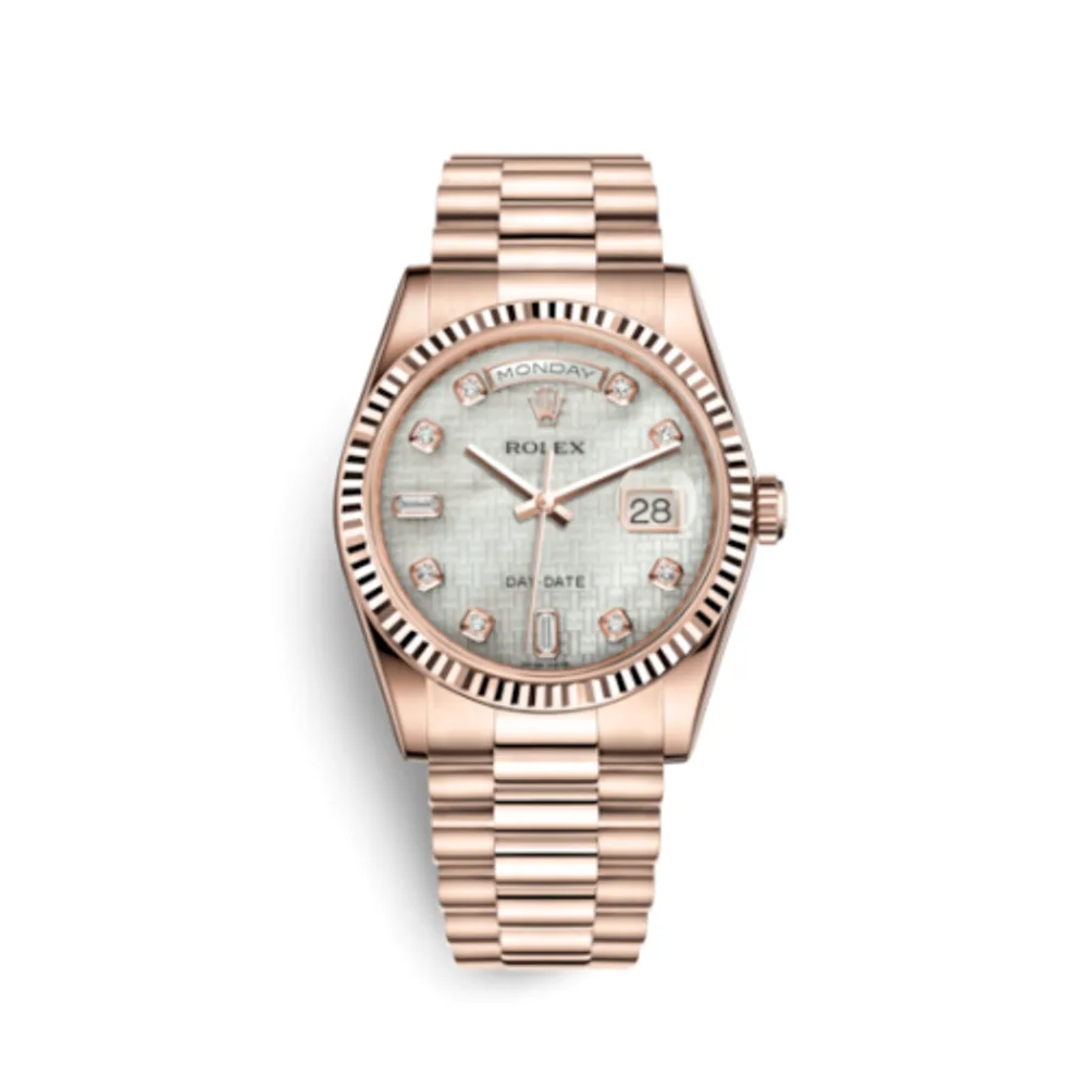 Rolex Day-Date 36 Everose Fluted / President / Oxford MOP