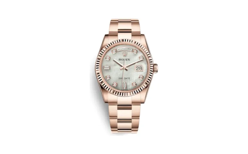 Rolex Day-Date 36 Everose Fluted / Oyster / Oxford MOP