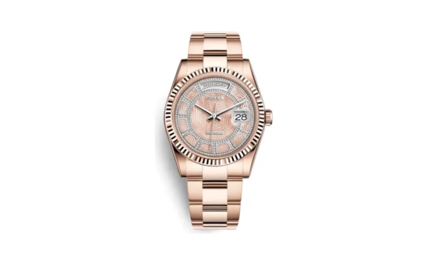 Rolex Day-Date 36 Everose Fluted / Oyster / Pink MOP Carousel