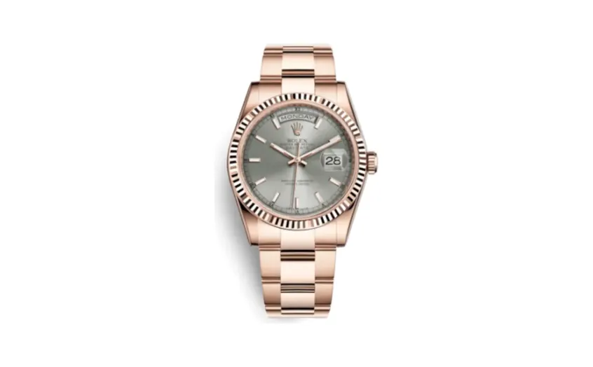 Rolex Day-Date 36 Everose Fluted / Oyster / Grey
