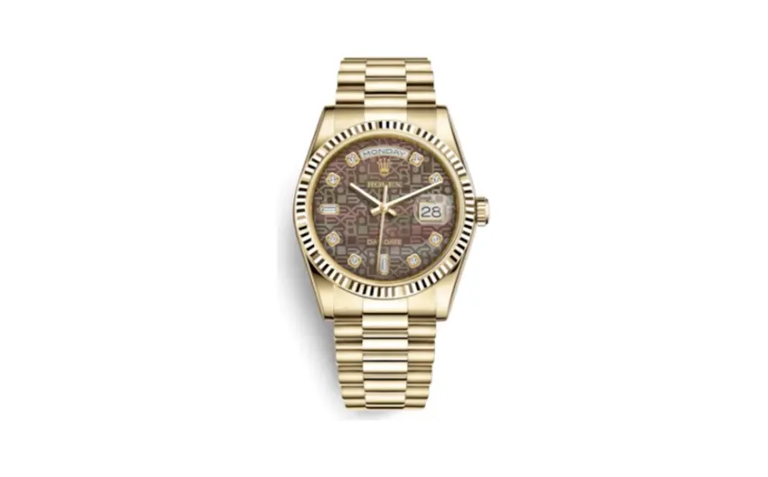 Rolex Day-Date 36 Yellow Gold Fluted / President / Black MOP Computer