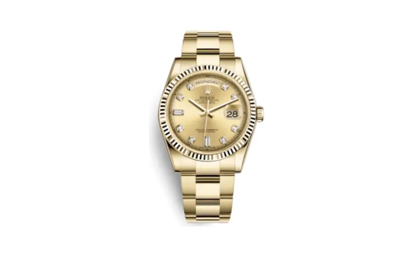Rolex Day-Date 36 Yellow Gold Fluted / Oyster / Champagne Diamond