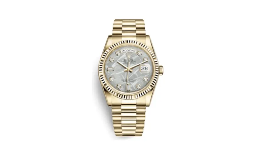 Rolex Day-Date 36 Yellow Gold Fluted / President / Meteorite