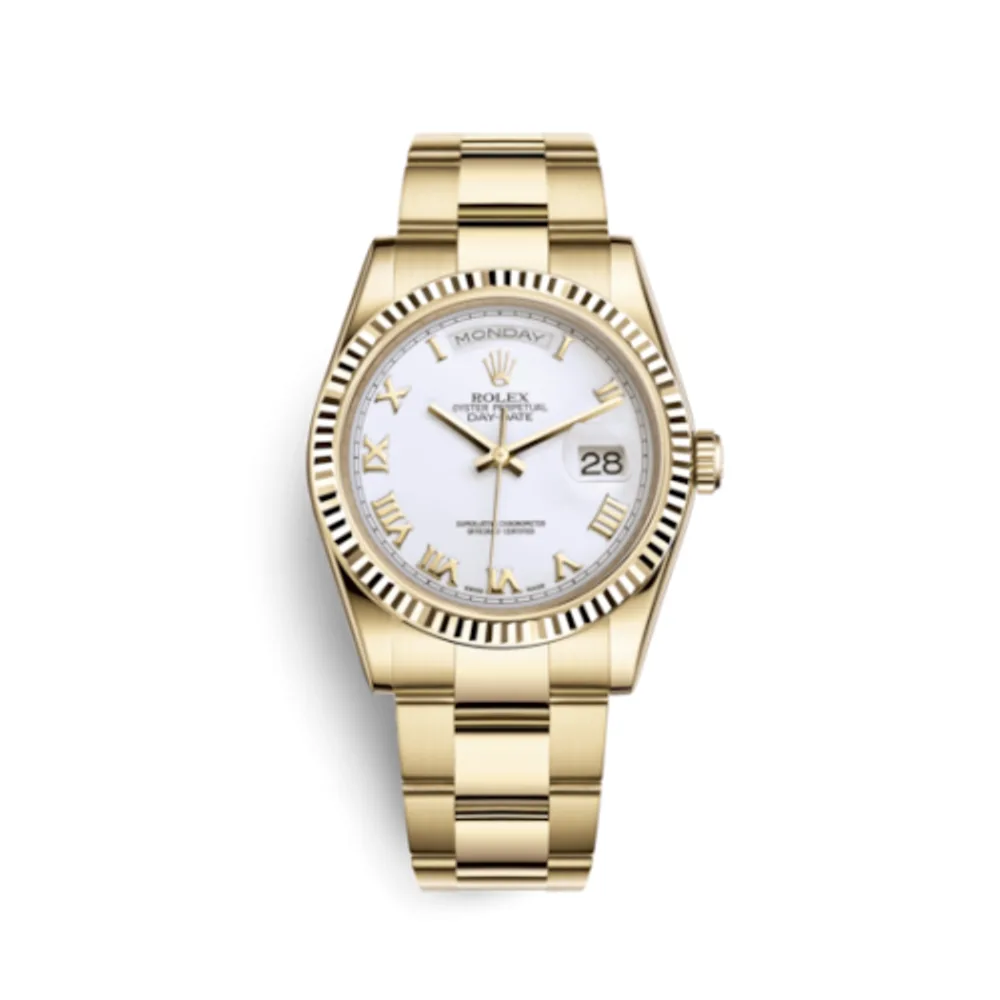 Rolex Day-Date 36 Yellow Gold / Oyster / White Roman