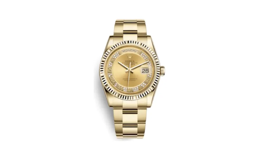 Rolex Day-Date 36 Yellow Gold Fluted / Oyster / Champagne Diamond