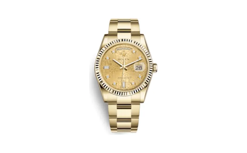 Rolex Day-Date 36 Yellow Gold Fluted / Oyster / Champagne Computer