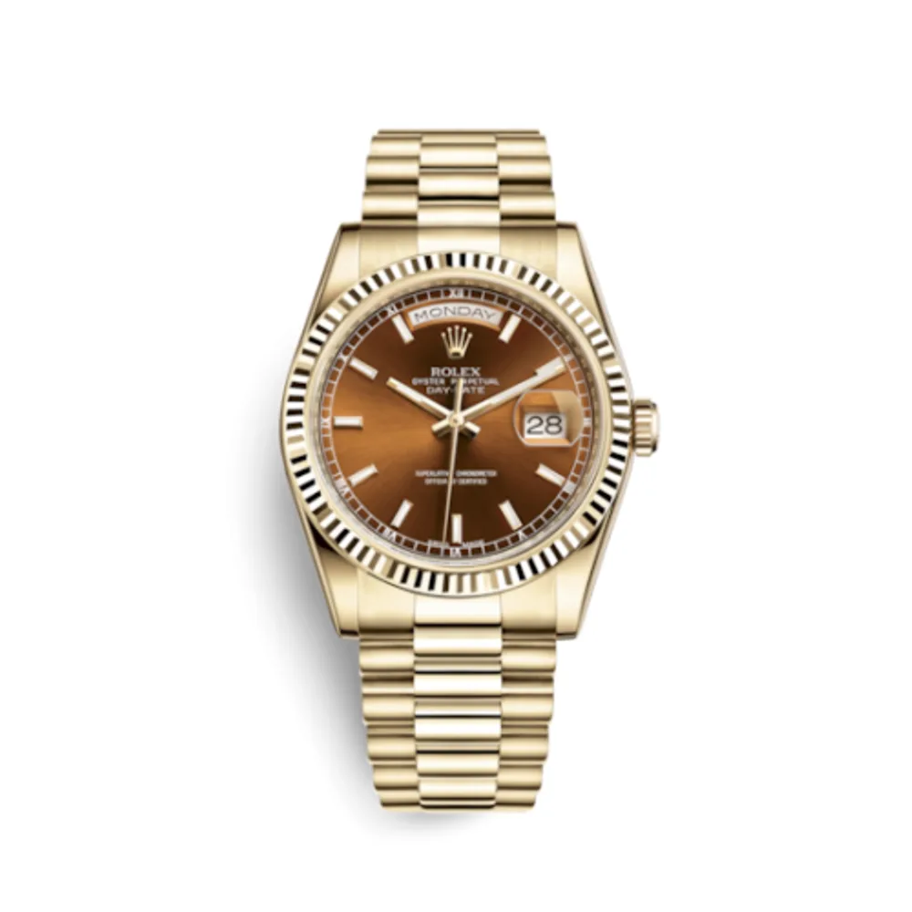 Rolex Day-Date 36 Yellow Gold Fluted / President / Coagnac