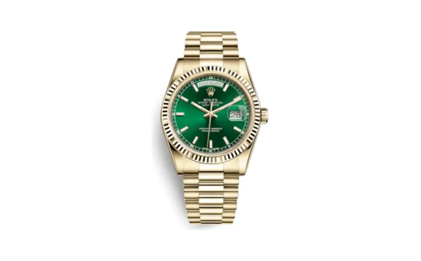 Rolex Day-Date 36 Yellow Gold Fluted / President / Green