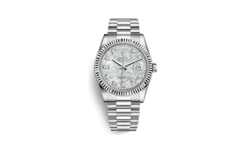 Rolex Day-Date 36 White Gold Fluted / President / MOP