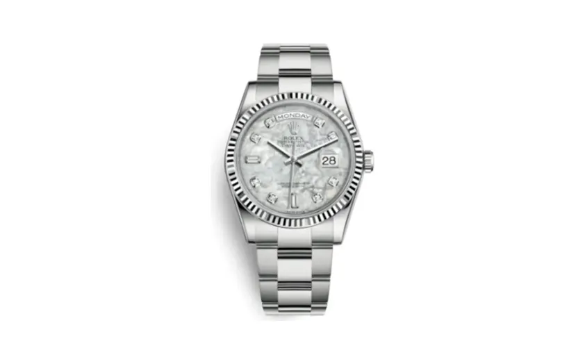 Rolex Day-Date 36 White Gold Fluted / Oyster / MOP