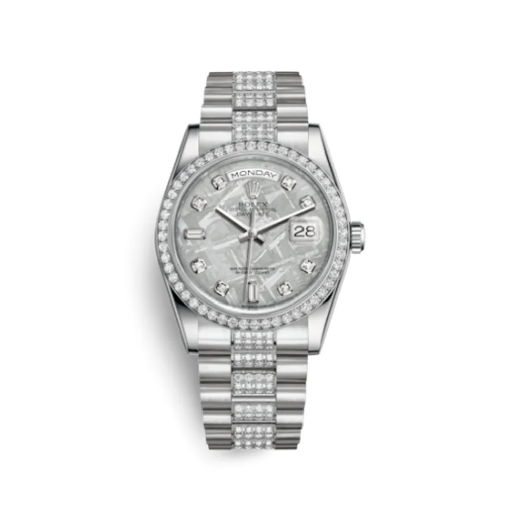 Rolex Day-Date 36 Platinum Diamonds / President Diamonds / Ice Blue Diamond
