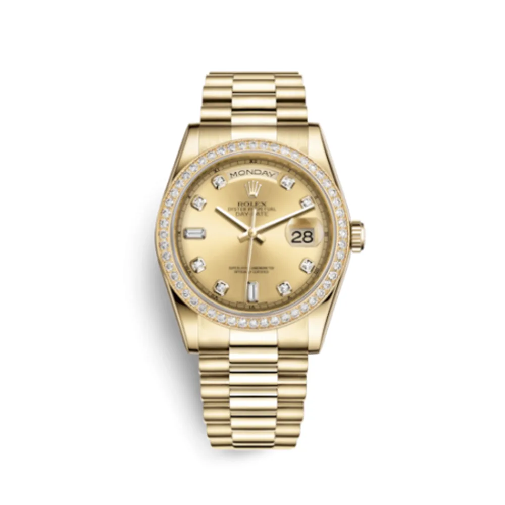 Rolex Day-Date 36 Yellow Gold Diamonds / President / Champagne Diamonds
