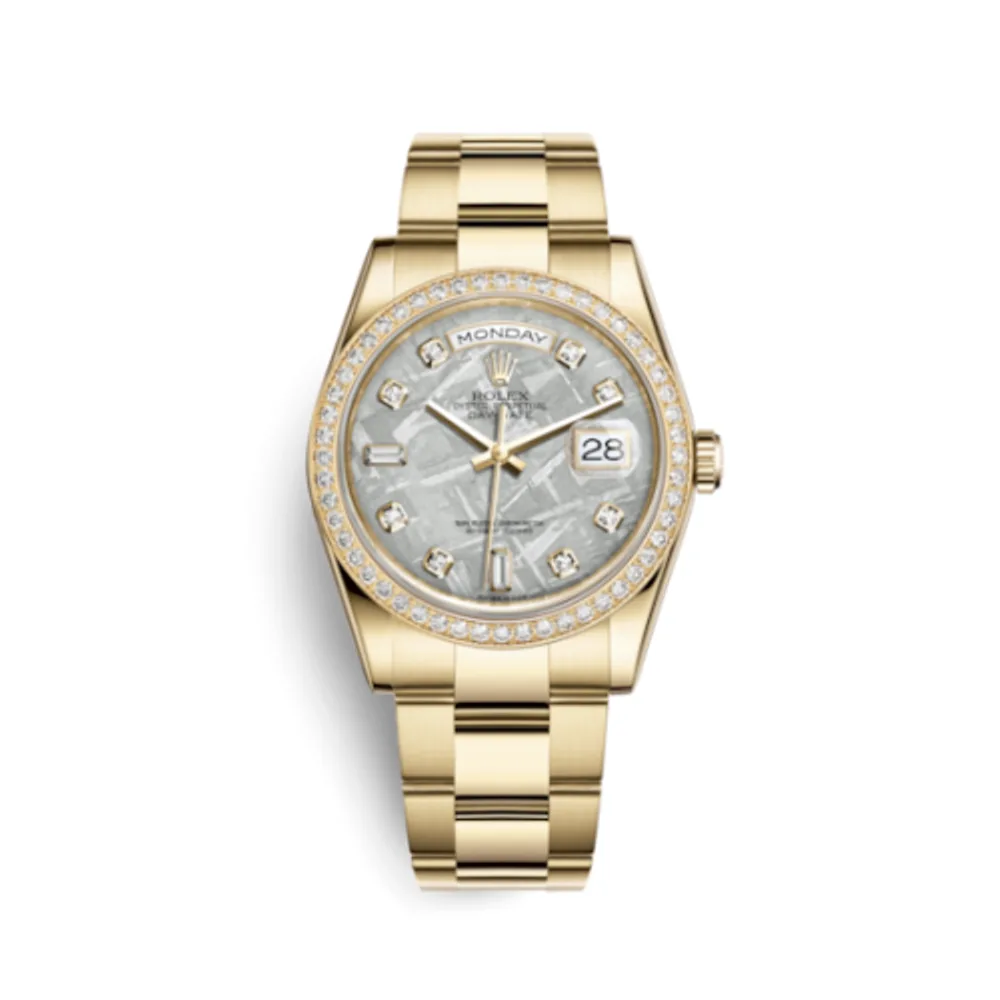 Rolex Day-Date 36 Yellow Gold Diamonds / Oyster / Meteorite