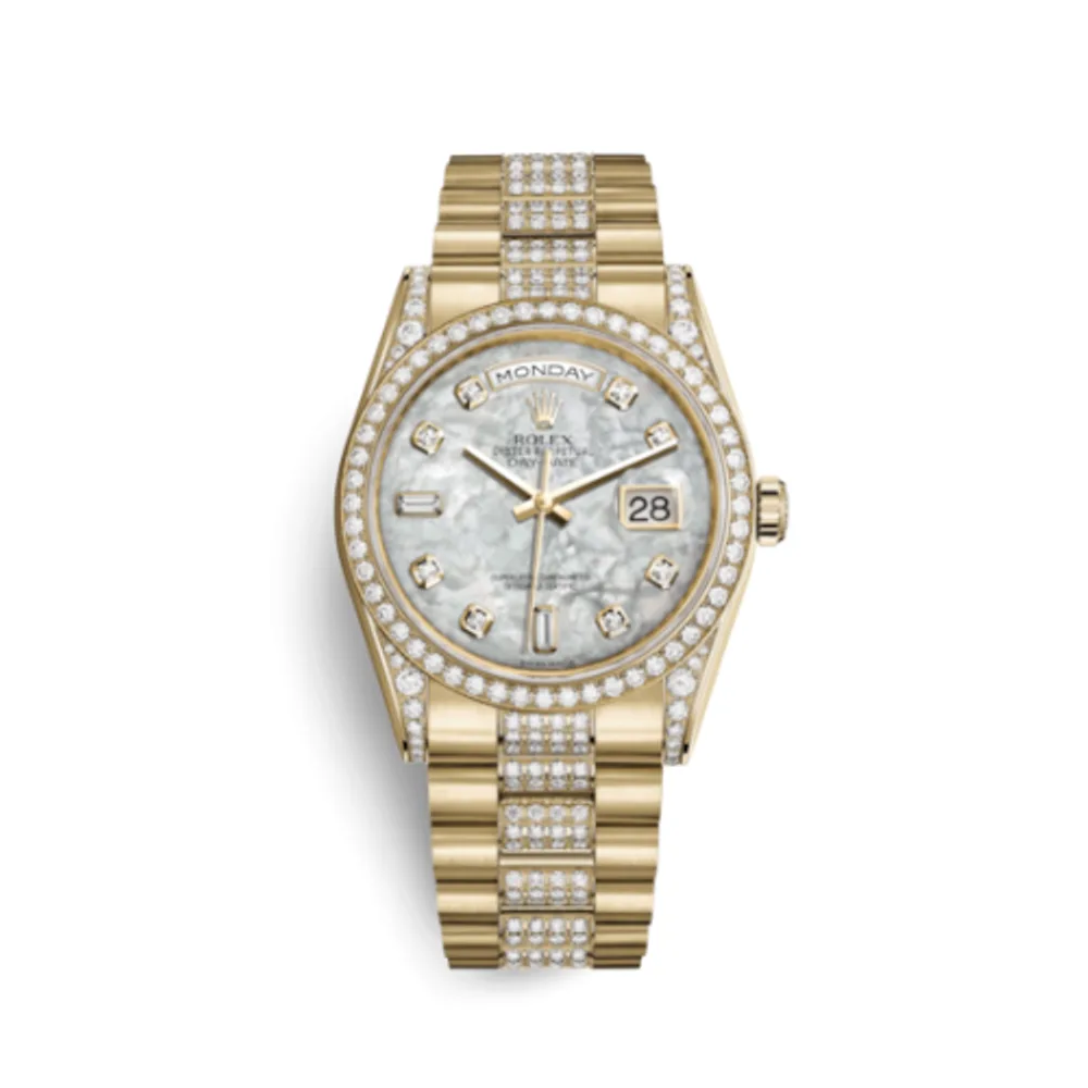 Rolex Day-Date 36 Yellow Gold Diamonds / President Diamonds / MOP