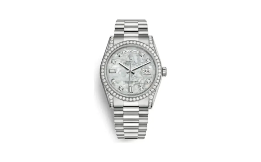 Rolex Day-Date 36 White Gold Diamonds / President / MOP