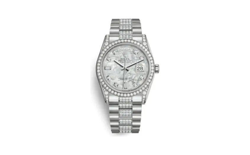 Rolex Day-Date 36 White Gold Diamonds / President Diamond / MOP