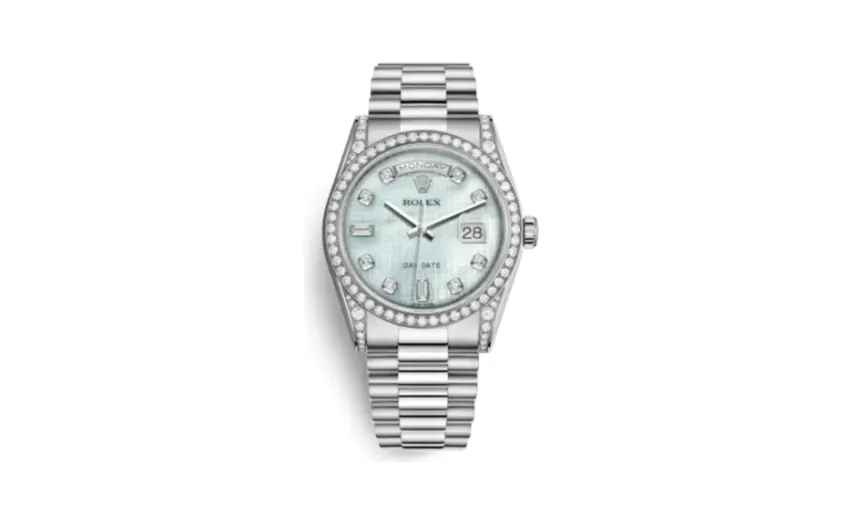 Rolex Day-Date 36 White Gold Diamond / President / Oxford MOP