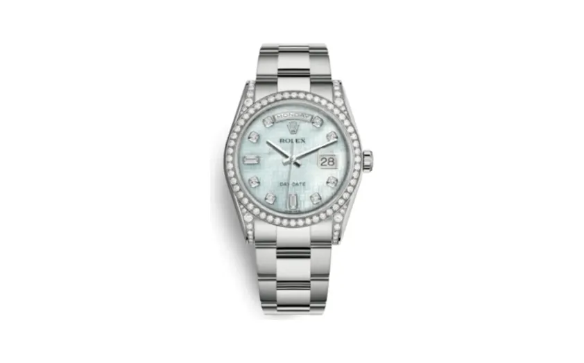 Rolex Day-Date 36 White Gold Diamond / Oyster / Oxford MOP