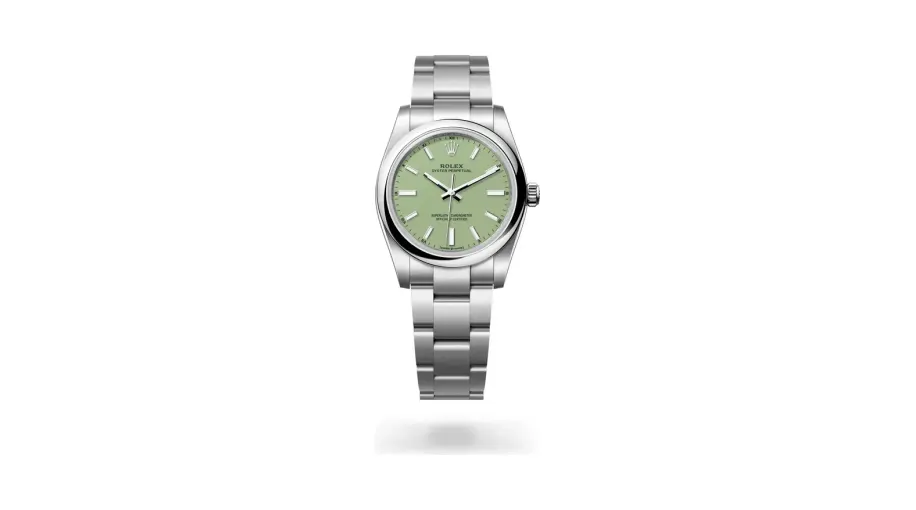 Rolex Oyster Perpetual 34, Oystersteel, Pistachio dial