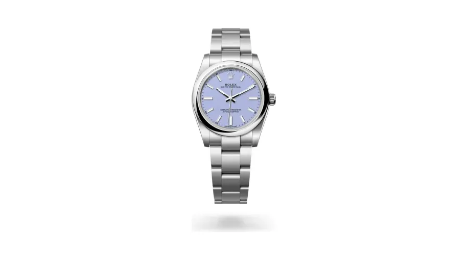 Rolex Oyster Perpetual 34, Oystersteel, Lavender dial