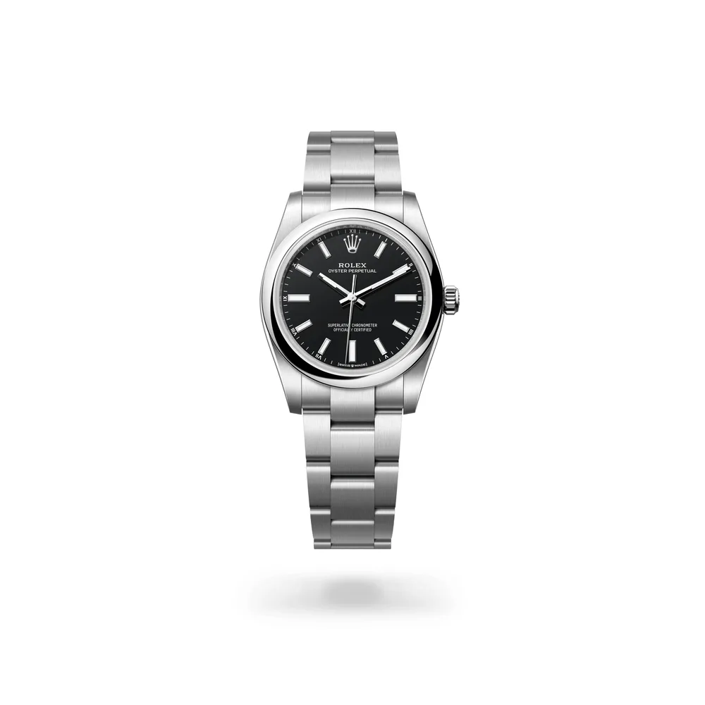 Rolex Oyster Perpetual 34, Oystersteel, Black dial
