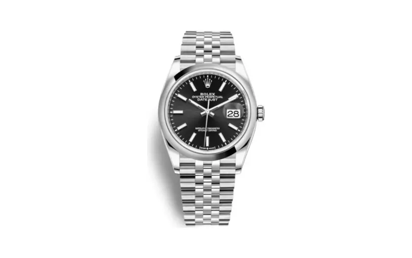 Rolex Datejust 36 Stainless Steel / Domed / Black / Jubilee
