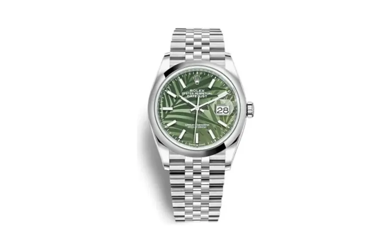 Rolex Datejust 36 Stainless Steel / Domed / Green Palm / Jubilee