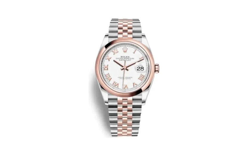 Rolex Datejust 36 Stainless Steel / Everose / Smooth / White Roman / Jubilee