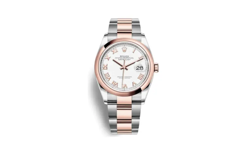 Rolex Datejust 36 Stainless Steel / Everose / Smooth / White Roman / Oyster