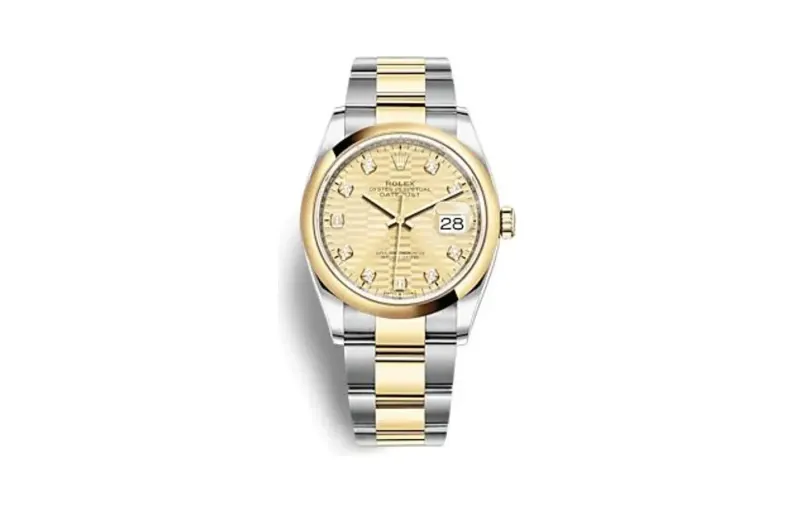 Rolex Datejust 36 Stainless Steel - Yellow Gold - Domed / Champagne - Fluted - Diamond / Oyster