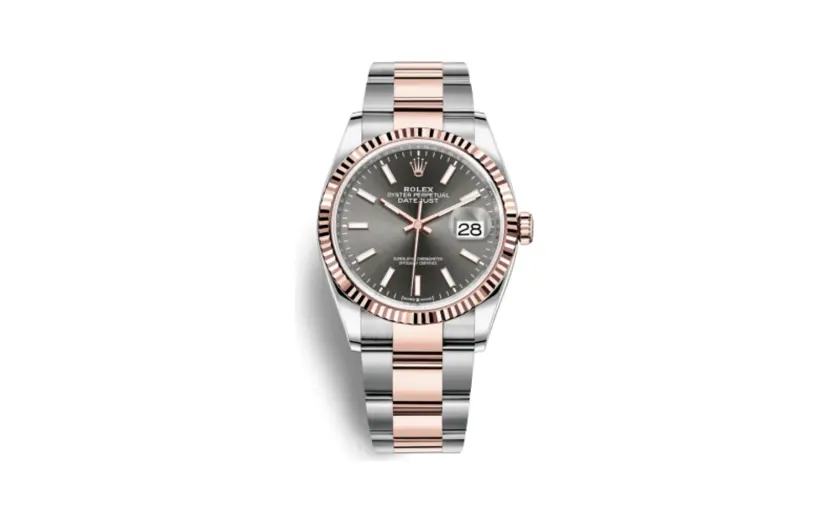 Rolex Datejust 36 Stainless Steel / Everose / Fluted / Slate / Oyster