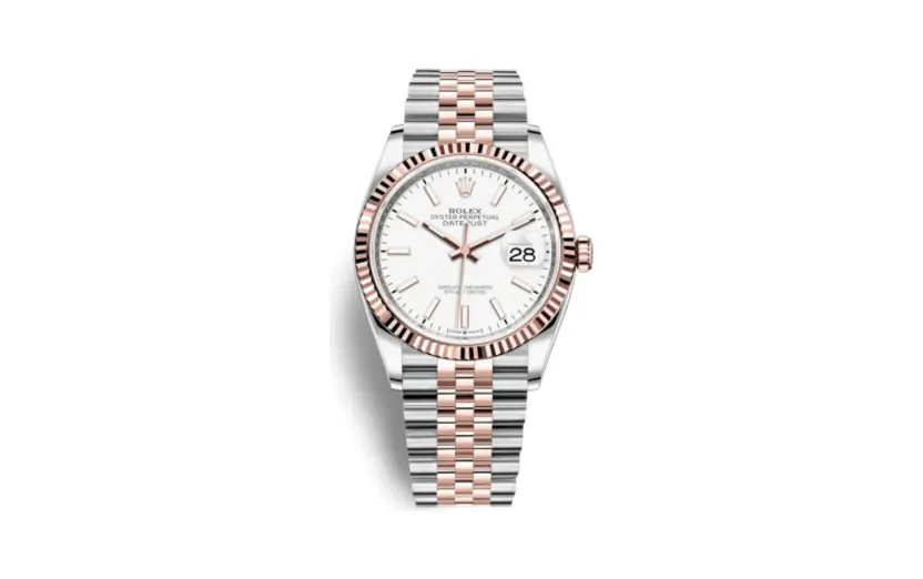 Rolex Datejust 36 Stainless Steel / Everose / Fluted / White / Jubilee