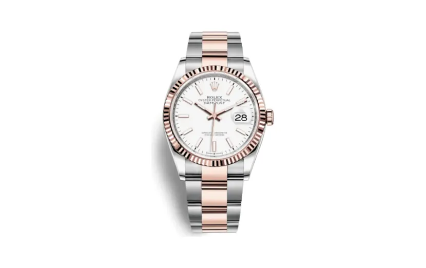 Rolex Datejust 36 Stainless Steel / Everose / Fluted / White / Oyster