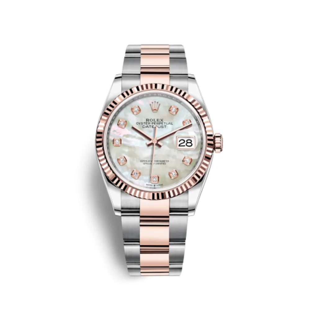 Rolex Datejust 36 Stainless Steel / Everose / Fluted / MOP Diamond / Oyster
